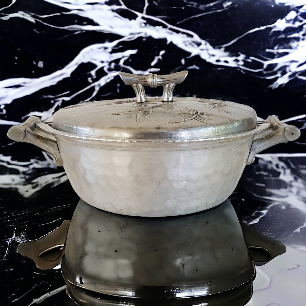 Everlast Bamboo Aluminum 1 Qt Pyrex Glass Casserole Serving Bowl Dish Set w/ Lid